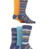 Farah Men's Socks Patterned Bamboo 5 Pack Navy