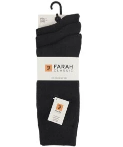Farah Plain Cotton Socks 3 Pack Black 6-11 UK -Casa Moda Store farah plain cotton socks 3 pack black 6 11 uk northern ireland belfast lisburn 225