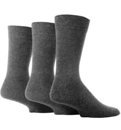 Farah Plain Men's Cotton Socks 3 Pack Grey