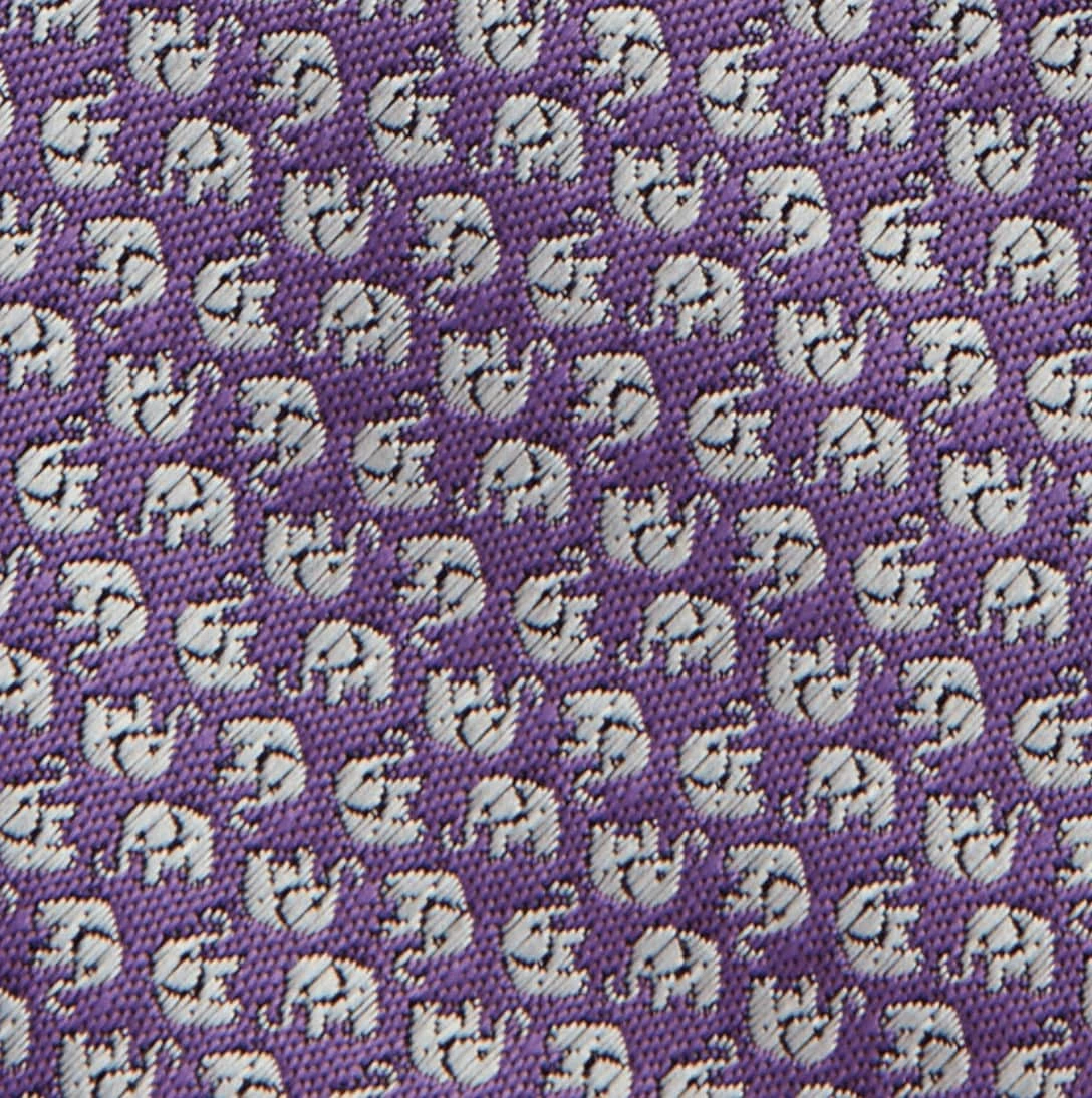 Folkspeare Iris With Ditsy Silver Elephants Slim Tie 5 Folkspeare Iris With Ditsy Silver Elephants Slim Tie - Image 3