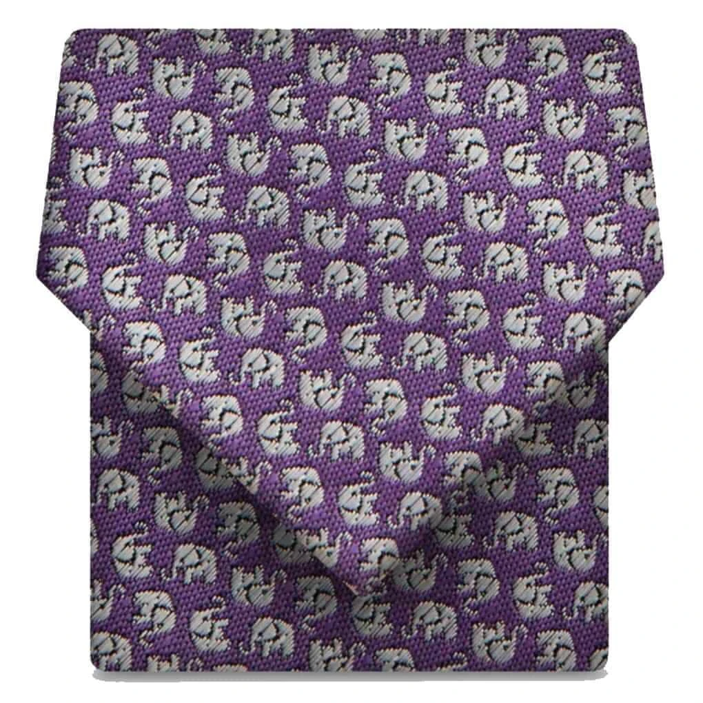 Folkspeare Iris With Ditsy Silver Elephants Slim Tie 3 Folkspeare Iris With Ditsy Silver Elephants Slim Tie