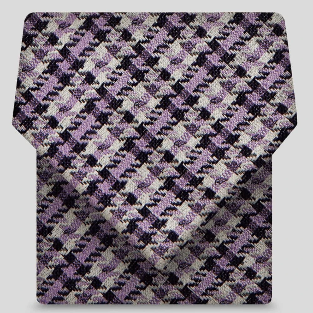 Folkspeare Purple And Silver Textured Check Classic Tie 4 Folkspeare Purple And Silver Textured Check Classic Tie - Image 2