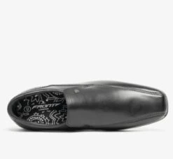 Front Mens Belmont Black Leather Slip On Dress Shoes -Casa Moda Store front mens belmont black leather slip on dress shoes northern ireland belfast lisburn 111