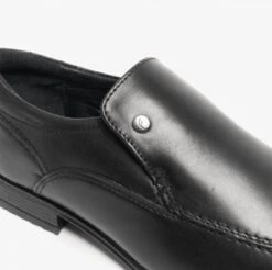 Front Mens Belmont Black Leather Slip On Dress Shoes -Casa Moda Store front mens belmont black leather slip on dress shoes northern ireland belfast lisburn 797