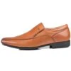 Front Mens Belmont Leather Slip On Dress Shoes Tan