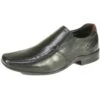 Front Men's Cannon Black Leather Formal Slip On Shoes -Casa Moda Store front mens cannon black leather formal slip on shoes northern ireland belfast lisburn 884
