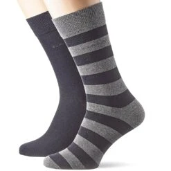 GANT Mens 2-Pack Barstripe & Solid Socks Charcoal Melange -Casa Moda Store gant mens 2 pack barstripe solid socks charcoal melange northern ireland belfast lisburn 450
