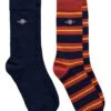 GANT Mens 2-Pack Shield Rugger Stripe Socks Gift Box Iron Red -Casa Moda Store gant mens 2 pack shield rugger stripe socks gift box iron red northern ireland belfast 842