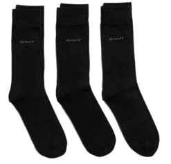 GANT Men's 3 Pack Cotton Socks Black