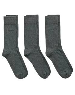 GANT Mens 3 Pack Cotton Socks Grey Melange