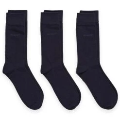 GANT Men's 3 Pack Cotton Socks Marine Navy