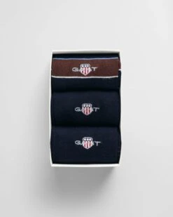 GANT Mens 3-Pack Shield Tie Stripe Socks Gift Box Evening Blue -Casa Moda Store gant mens 3 pack shield tie stripe socks gift box evening blue northern ireland belfast 717