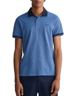 GANT Mens 4 Color Pique Polo Shirt Day Blue