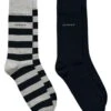GANT Mens Barstripe & Solid Socks 2 Pack Light Grey Melange -Casa Moda Store gant mens barstripe solid socks 2 pack light grey melange northern ireland belfast 630