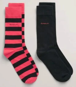 GANT Mens Barstripe & Solid Socks 2 Pack Watermelon Red -Casa Moda Store gant mens barstripe solid socks 2 pack watermelon red northern ireland belfast lisburn 463