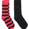 GANT Mens Barstripe & Solid Socks 2 Pack Watermelon Red