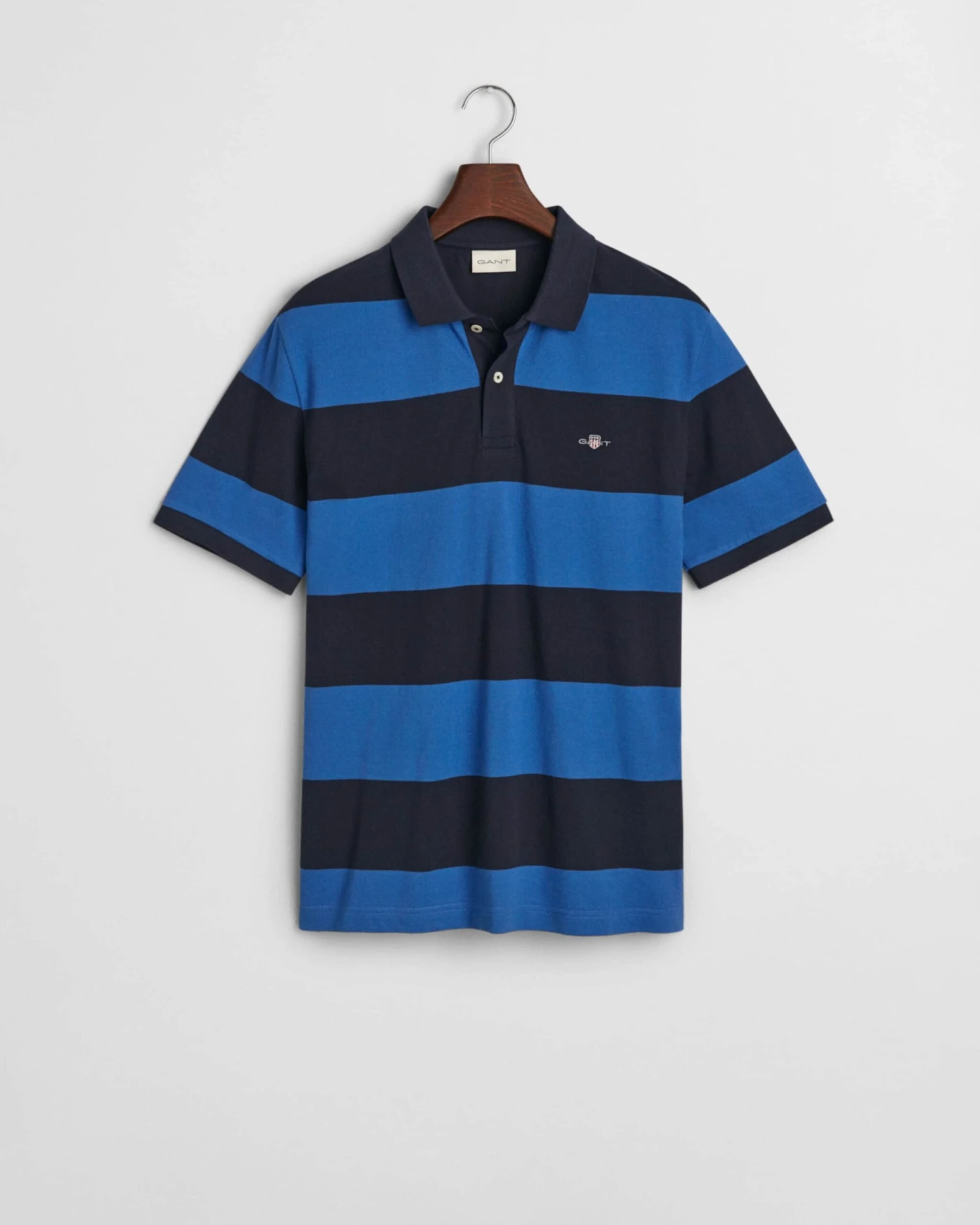 GANT Mens Block Stripe Polo Rich Blue 8 GANT Mens Block Stripe Polo Rich Blue - Image 6