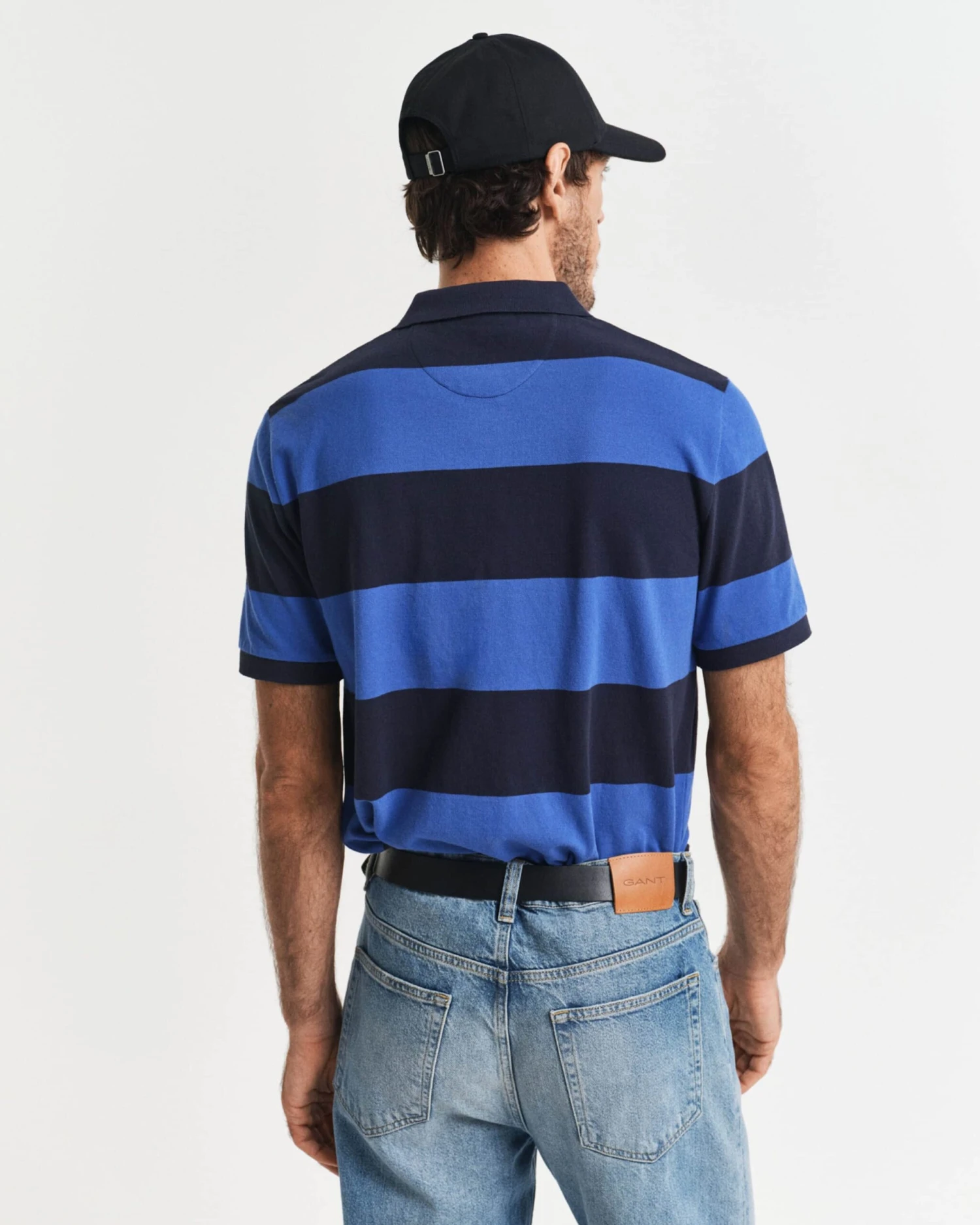 GANT Mens Block Stripe Polo Rich Blue 5 GANT Mens Block Stripe Polo Rich Blue - Image 3