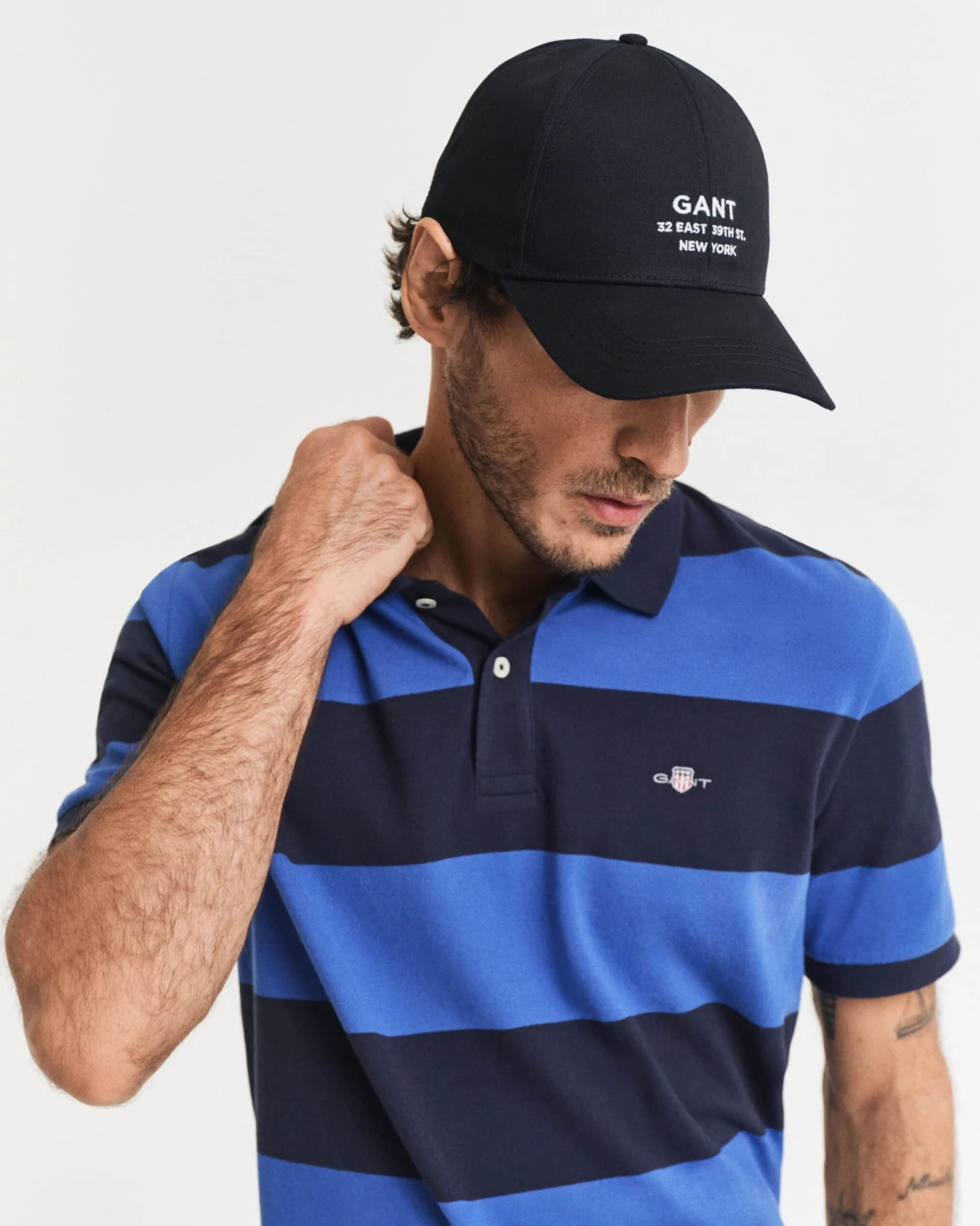 GANT Mens Block Stripe Polo Rich Blue 6 GANT Mens Block Stripe Polo Rich Blue - Image 4