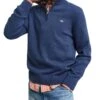 GANT Men's Casual Cotton Half Zip Sweater Dark Jeans Blue Melange 1 GANT Men's Casual Cotton Half Zip Sweater Dark Jeans Blue Melange -Casa Moda Store gant mens casual cotton half zip sweater dark jeans blue melange northern ireland 245