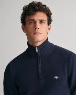 GANT Mens Casual Cotton Half Zip Sweater Evening Blue -Casa Moda Store gant mens casual cotton half zip sweater evening blue northern ireland belfast lisburn 616
