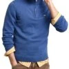 GANT Mens Casual Cotton Half Zip Sweater Rich Blue