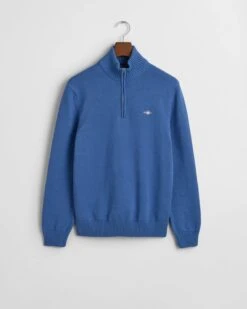 GANT Mens Casual Cotton Half Zip Sweater Rich Blue -Casa Moda Store gant mens casual cotton half zip sweater vintage blue northern ireland belfast lisburn 949