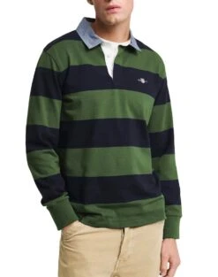 GANT Mens Chambray Stripe Heavy Rugger Country Green
