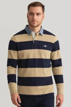 GANT Mens Chambray Stripe Heavy Rugger Woody Beige -Casa Moda Store gant mens chambray stripe heavy rugger woody beige northern ireland belfast lisburn 119