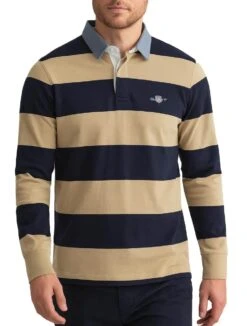 GANT Mens Chambray Stripe Heavy Rugger Woody Beige
