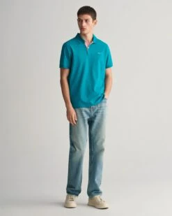 GANT Men's Contrast Pique Polo Shirt Ocean Turquoise -Casa Moda Store gant mens contrast pique polo shirt ocean turquoise northern ireland belfast lisburn 267