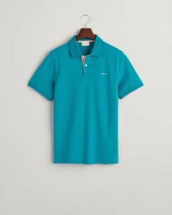 GANT Men's Contrast Pique Polo Shirt Ocean Turquoise -Casa Moda Store gant mens contrast pique polo shirt ocean turquoise northern ireland belfast lisburn 735