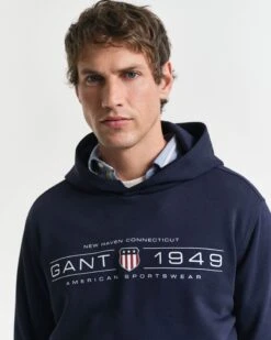 GANT Mens Graphic Hoodie Evening Blue -Casa Moda Store gant mens graphic hoodie evening blue northern ireland belfast lisburn 777