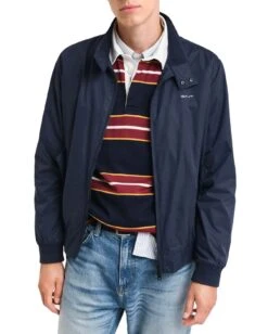 GANT Mens Lightweight Harrington Jacket Evening Blue