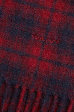 GANT Mens Merino Wool Check Woven Scarf Plumped Red -Casa Moda Store gant mens merino wool check woven scarf plumped red northern ireland belfast lisburn 390