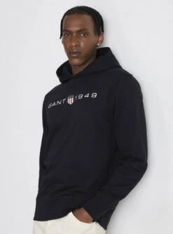 GANT Mens Printed Graphic Hoodie Black -Casa Moda Store gant mens printed graphic hoodie black northern ireland belfast lisburn 319