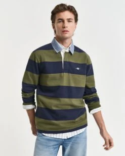 GANT Mens Regular Chambray Stripe Heavy Rugger Moss Green -Casa Moda Store gant mens regular chambray stripe heavy rugger moss green northern ireland belfast lisburn 478