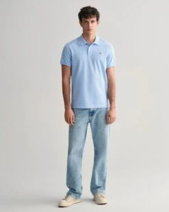 GANT Mens Regular Fit Shield Piqué Polo Shirt Capri Blue -Casa Moda Store gant mens regular fit shield pique polo shirt capri blue northern ireland belfast lisburn 502