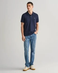GANT Mens Regular Fit Shield Piqué Polo Shirt Evening Blue -Casa Moda Store gant mens regular fit shield pique polo shirt evening blue northern ireland belfast 248