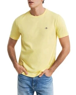 GANT Mens Regular Fit Shield T-Shirt Banana Yellow