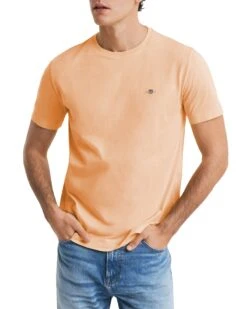 GANT Mens Regular Fit Shield T-Shirt Peachy Orange