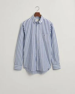 GANT Men's Regular Fit Wide Striped Poplin Shirt College Blue -Casa Moda Store gant mens regular fit wide striped poplin shirt college blue northern ireland belfast 522