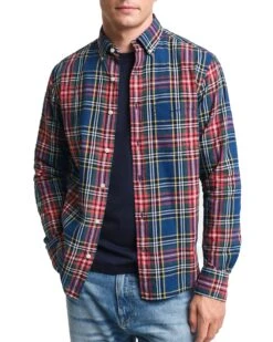 GANT Mens Regular Indigo Check Shirt Indigo