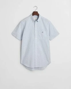 GANT Mens Regular Micro Print Short Sleeve Shirt Light Blue -Casa Moda Store gant mens regular micro print short sleeve shirt light blue northern ireland belfast 879