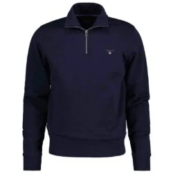 GANT Mens Regular Shield Half Zip Sweatshirt Evening Blue -Casa Moda Store gant mens regular shield half zip sweatshirt evening blue northern ireland belfast lisburn 256