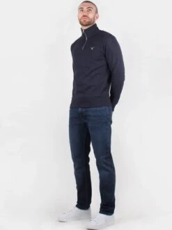 GANT Mens Regular Shield Half Zip Sweatshirt Evening Blue -Casa Moda Store gant mens regular shield half zip sweatshirt evening blue northern ireland belfast lisburn 727