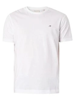 GANT Men's Regular Shield Short Sleeve T-Shirt White -Casa Moda Store gant mens regular shield short sleeve t shirt white northern ireland belfast lisburn 535