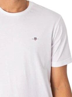 GANT Men's Regular Shield Short Sleeve T-Shirt White -Casa Moda Store gant mens regular shield short sleeve t shirt white northern ireland belfast lisburn 798