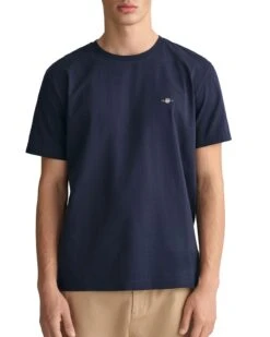 GANT Men's Regular Shield T-Shirt Evening Blue