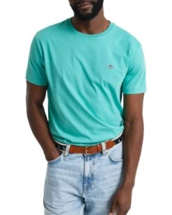 GANT Mens Regular Shield T-Shirt Tropical Blue